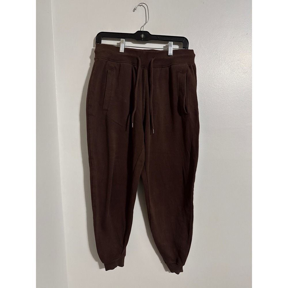 Fashion Nova Womens Brown Fleece Jogger Sweatpants Drawstring Pockets Size M